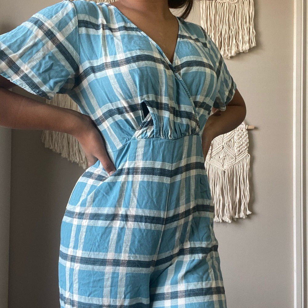 plaid jumpsuit